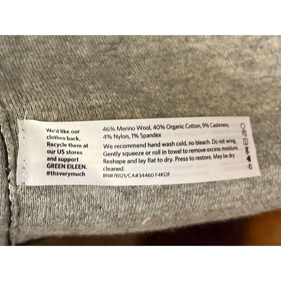 Eileen Fisher Black Gray Long Duster Open Front Wool Cardigan  Women's Size XL - Picture 5 of 12